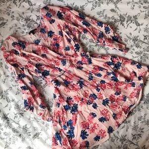 Textured V- Line Floral Sundress